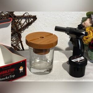 Whiskey Smoking Kit, includes smoking too, whiskey glass, torch, wood chips